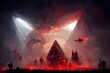 the end is now the dark lords prevail 5000 the devils army of spawn launch an attack ranks filing out of a monstrous pyramid spaceship10000 extreme clarity and detail4000 a dark electric storm 