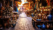 the traditional moroccan souk in the old medina