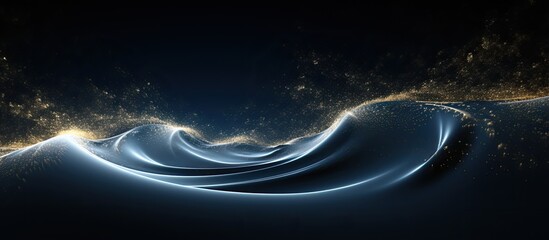 Poster - data explosion from futuristic dynamic wave in space a abstract particle vortex