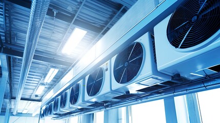 Wall Mural - Production of air conditioners and cooling systems. AI Generation