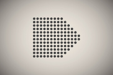 Poster - arrow, right, navigation, pixel icon vector illustration in stamp style