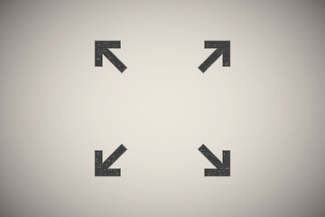 Poster - arrows, navigation, square icon vector illustration in stamp style