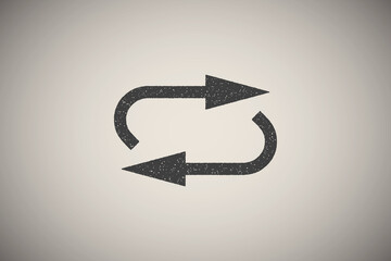 Poster - repeating, arrow, navigation icon vector illustration in stamp style
