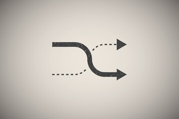 Poster - shuffle, arrow, right, navigation icon vector illustration in stamp style