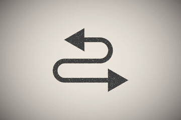Poster - arrow, right, navigation, left icon vector illustration in stamp style