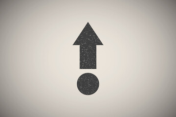 Poster - arrow, up, navigation icon vector illustration in stamp style