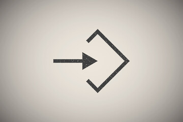 Poster - arrow, right, navigation icon vector illustration in stamp style