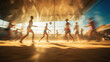 © RealPeopleStudio - Volleyball with people motion blur view long exposure