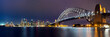 Sydney Skyline at night including the Sydney Harbour Bridge and Sydney Opera House panorama