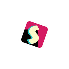 Poster - stylish letter S vector logo in square box.