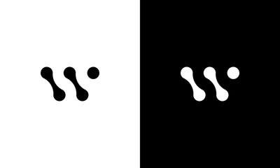 Fototapete - a collection of initials w logo design vector illustrations suitable for technology and business companies
