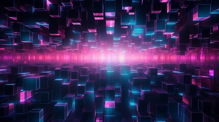 Aufkleber - An abstract image of cubes in pink and blue