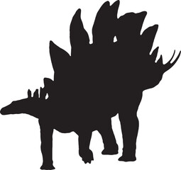 Wall Mural - stegosaurus  black silhouette isolated background