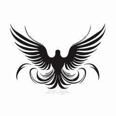 Wall Mural - Holy Spirit dove black and silhouette on a white