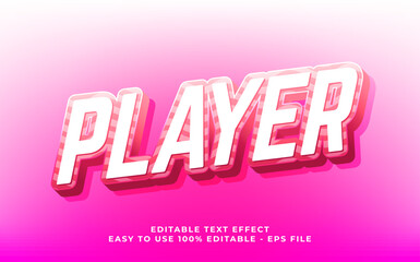 Poster - Player text effect editable video cover and banner text style, 3d typography template