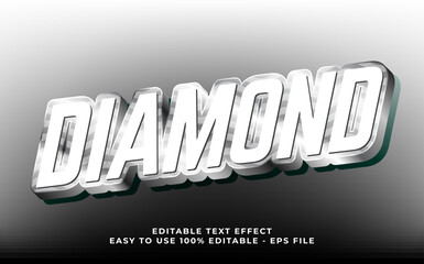 Canvas Print - Diamond text effect editable video cover and banner text style, 3d typography template