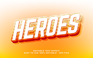 Poster - Heroes text effect editable video cover and banner text style, 3d typography template