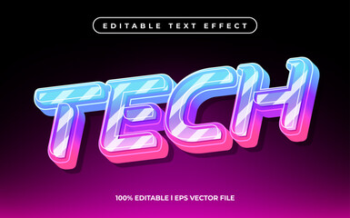 Poster - tech text effect editable video cover and banner text style, 3d typography template