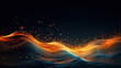 Abstract background, abstract 3d painting with color bubble swirls, in the style of voxel art, dark cyan and orange, wavy lines and organic shapes.