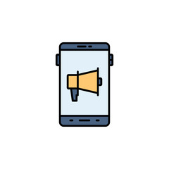 Poster - smart phone and marketing icon. internet marketing icon. perfect to logo, presentation template, website, application, and more product. vector icon design line style