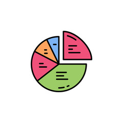 Poster - chart vector icon filled line style. Perfect for website, application, commerce, presentation, logo and more. simple, thin and modern color line icon