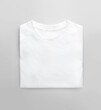white folded t-shirt on white background