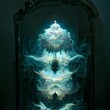 surreal monster visage as above so below inverted reflection portal dissolving into the Endless deaths of the old Gods 2 delicate baroque sensory architectures electrochemically glistening 
