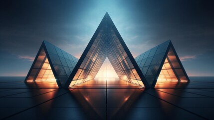 Wall Mural - A striking image featuring the geometric beauty of a triangular architectural element, inviting text to explore the principles of geometric design, background image, generative AI