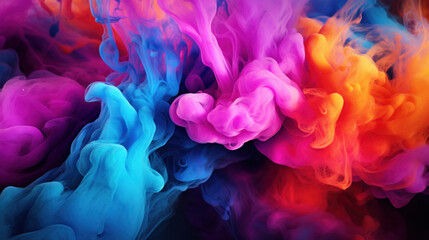 Poster - Сolorful paint in water
