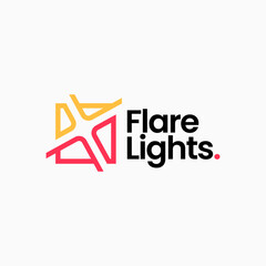 Wall Mural - flare light spark logo square vector icon illustration