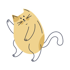 Sticker - cat mascot cartoon