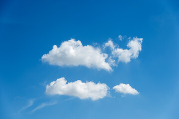 Two clouds on blue sky