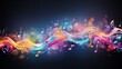 Colourful Abstract Background with Music Theme.
Abstract swirling music notes on a vivid backdrop.
