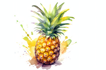 Sticker - Pineapple fresh watercolor art style