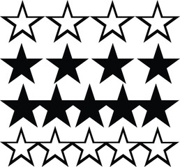 Wall Mural - 5 star vector icons. five stars rating icon. stars collection. star icon.. rating star signs