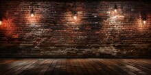 Background Of A Brick Wall Wide Angle Lens Realistic Lighting