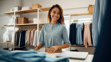 Woman Working At A Clothing Retail Store