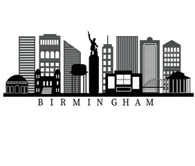 Wall Mural - Birmingham Alabama city skyline vector