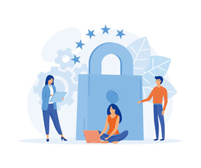 Poster - general rules for data protection gdpr. the european commission strengthens and unifies the protecti