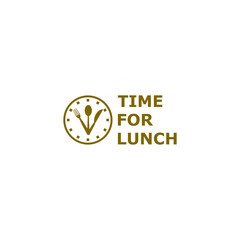 Canvas Print - Time for lunch icon isolated on transparent background