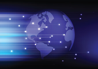 vector. map of the planet. world map. global social network. future. blue futuristic background with