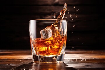 Canvas Print - manhattan cocktail with splashes of whiskey