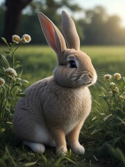 Wall Mural - Portrait of a Desert cottontail rabbit Sylvilagus audubonii, near Las Vegas, Nevada, United States of America