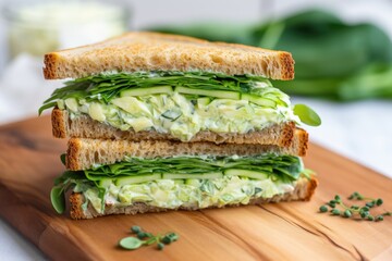 Sticker - overhead shot of a sandwich with chive and cream cheese