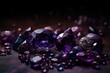 Sparkling gemstones on a dark violet backdrop. A representation of opulence, richness, and superior value. Generative AI