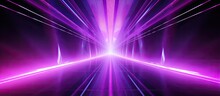 Abstract Ultraviolet Light With A Gradient Of Violet And Pink Illuminates A Modern Backdrop Featuring Neon Lights On An Empty Stage Spotlights And Neon Create A Dynamic Atmosphere