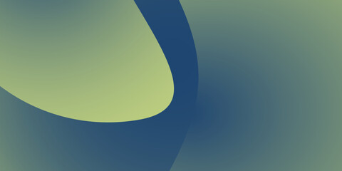 Poster - Abstract Geometric Green Colored Gradient Background - Large Lit Centered Curve, Oval Shape - Wide Scale Vector Illustration, Multi Purpose Template with Copyspace, Place for Your Text