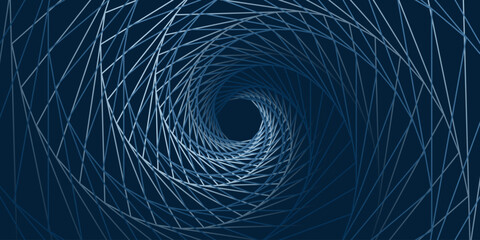 Poster - Dark 3D Wide Scale Modern Style Abstract Background with Swirly Spiralling Spotted Curvy Lines Pattern - Ilustration in Editable Vector Format