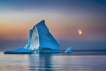 Wall Mural - iceberg at sunset