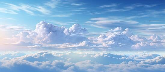 Wall Mural - rendering of 360 degree spherical hdri clouds in equidistant projection